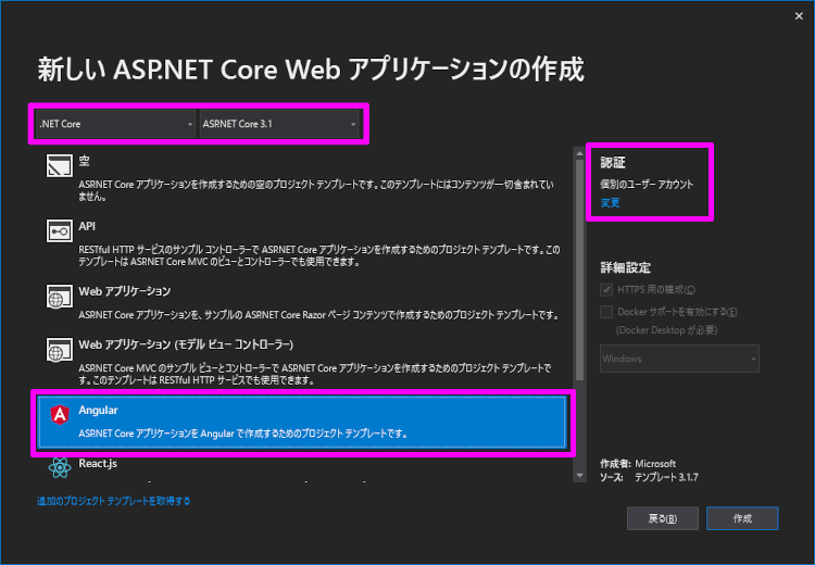 ASP.NET Cre 3.1 Angular