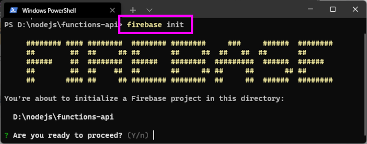 firebase init