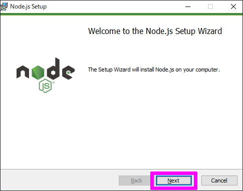 Welcome to the Node.js Setup Wizard