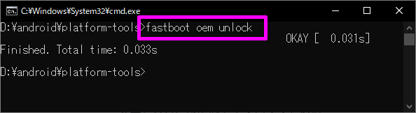 fastboot oem unlock