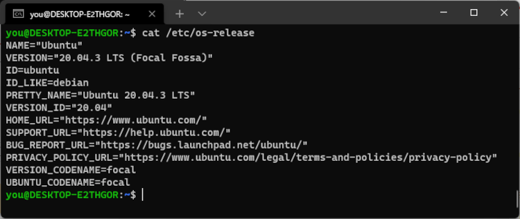  Ubuntuのバージョン確認