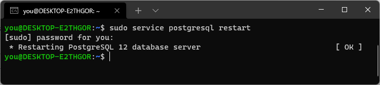  PostgreSQL再起動
